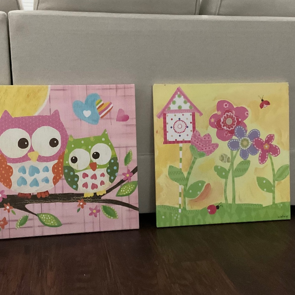 Oopsy Daisy Too Love 'N Nature Owl Pair Canvas Wall Art